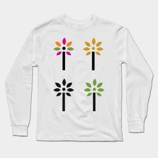 set colorful abstract tree Long Sleeve T-Shirt